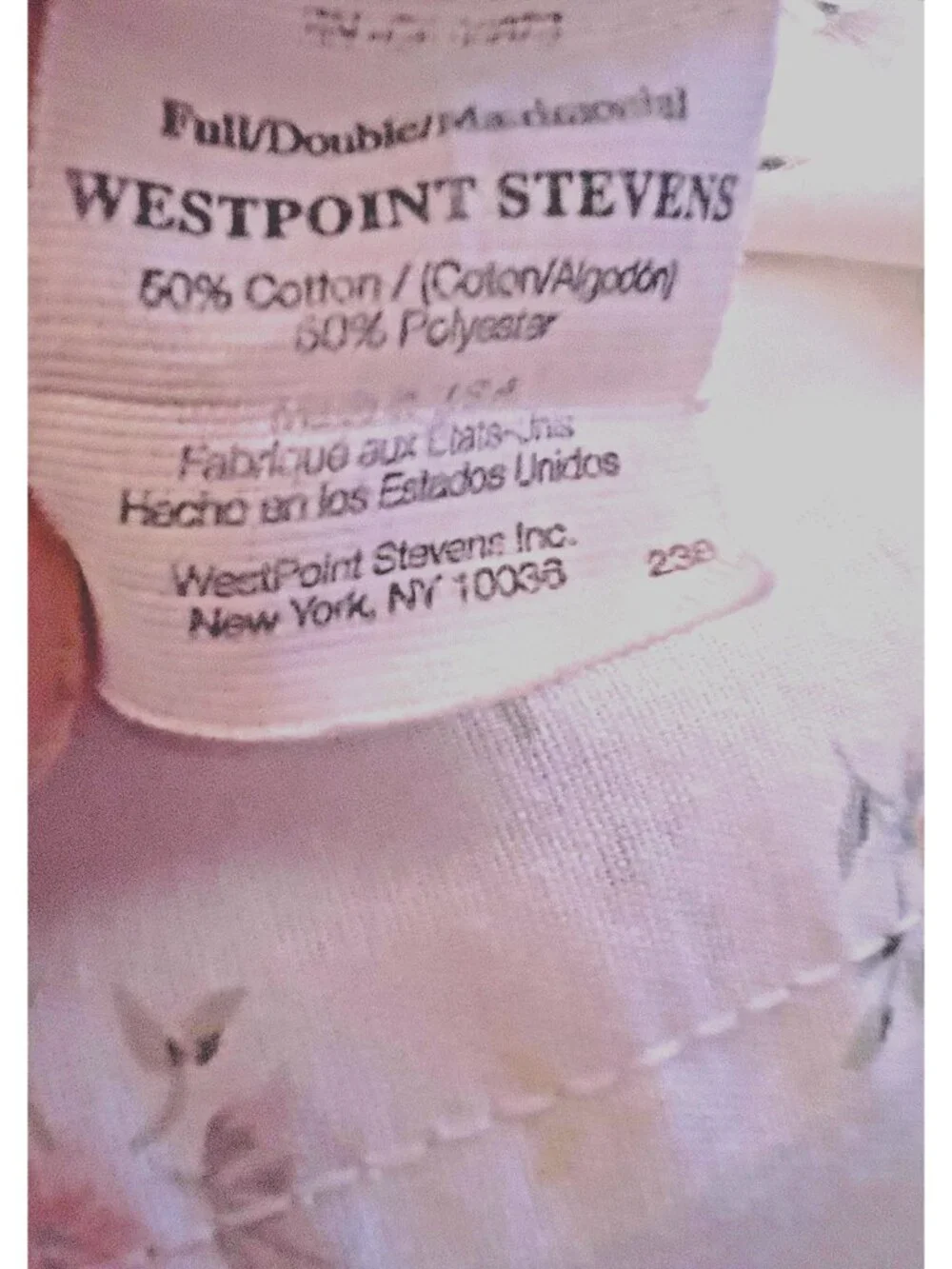 WESTPOINT STEVENS Double Flat Sheet Mini Floral Pastel Cotton Poly 78